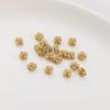 1pc 4-7mm Forsted Brass Flower Spacer Beads for Fashion Bracelet Making Supply