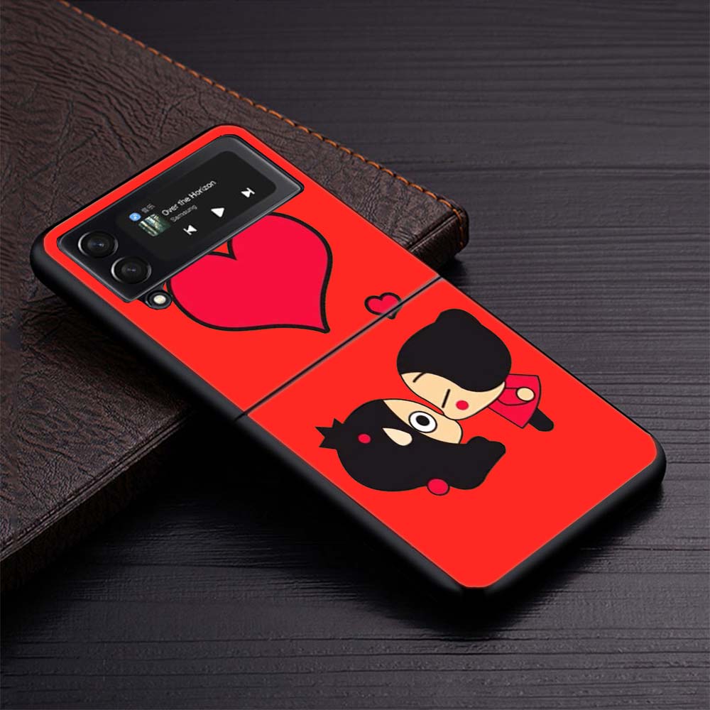 Милый мультяшный чехол Pucca Garu для телефона Samsung Z Flip3 Flip4 Flip5 5G zFlip 4 5 Чехол-ракушка для мобильного телефона Caso Fundas