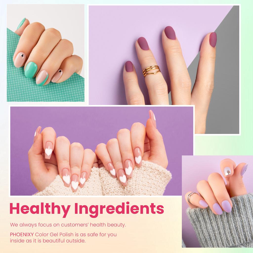 PHOENIXY 30 Colors Gel Nail Polish with USB Nail Drill Machine 48W UV LED Lamp Top Base Coat Manicure Set and DIY Nail Art Decoration Tools