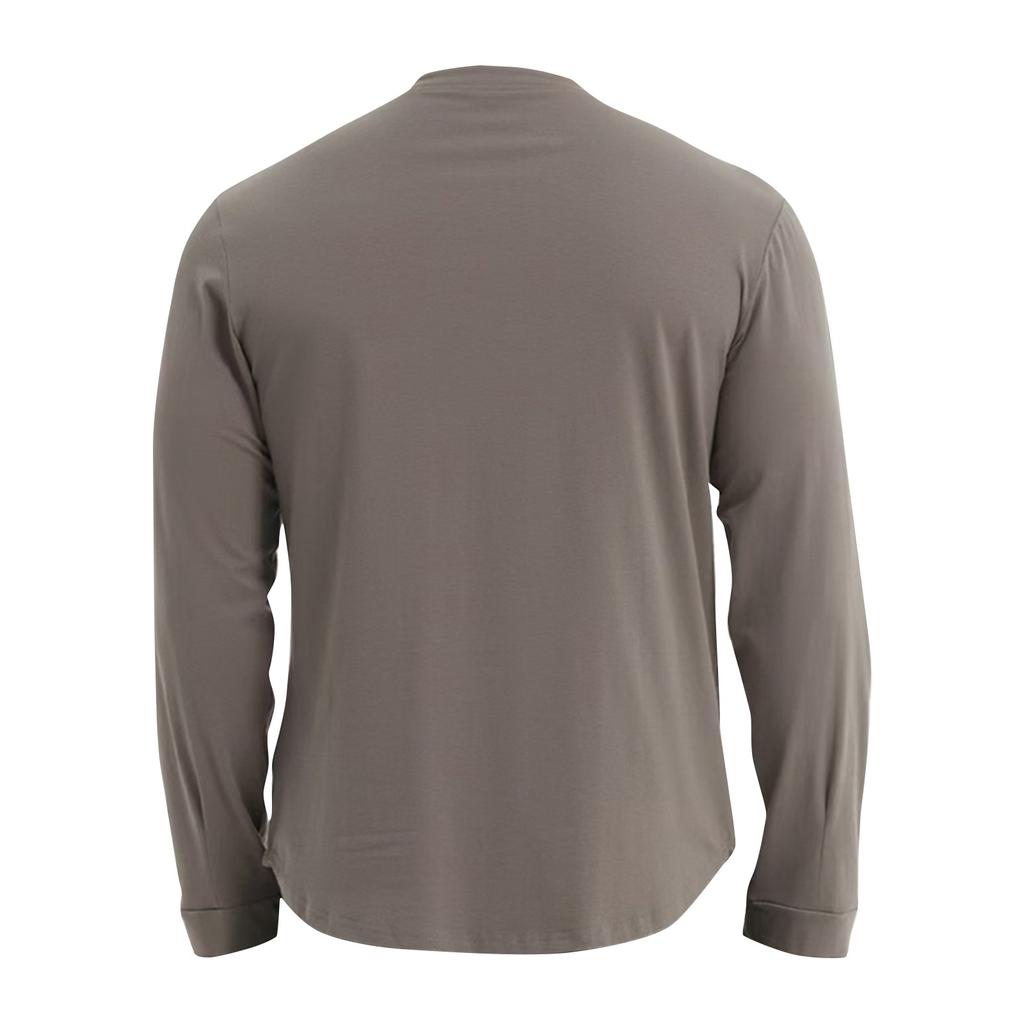 Мужские весенние однотонные ретро-топы с длинным рукавом на пуговицах, мужские повседневные модные топы