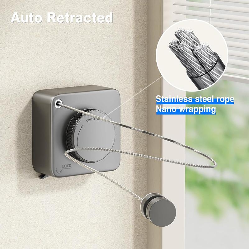 4,8 м нержавеющая стальная веревка выдвижная бельевая веревка выдвижная бельевая веревка на стене квартира туалет автофургон лошадь для сушки белья