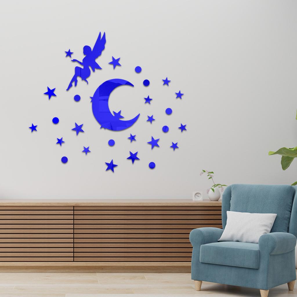 Звездная Фея Акриловое Настенное Украшение Зеркальная Наклейка На Стену Спальня Гостиная Самоклеящаяся Декоративная Наклейка На Стену Покрытие Уродства