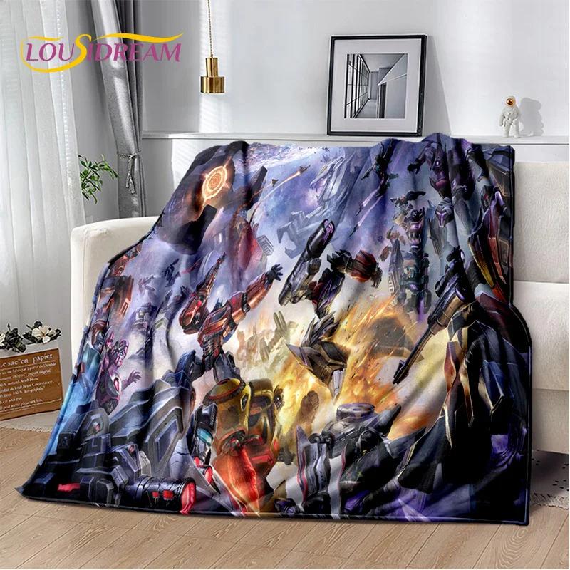 HD Cartoon T-Transformers Autobots 3D Soft Blankets,Keep Warm Throw Blanket for Picnic Beds Sofa Home Bedroom Gifts Kids Hiking
