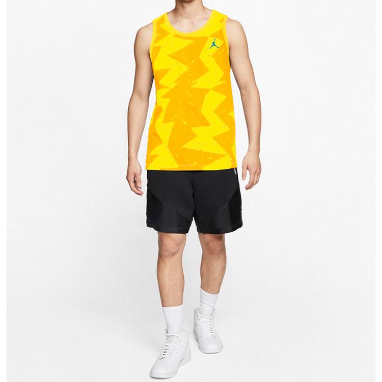 Jordan Printed Poolside Basketball Tank Top Men Tops Yellow CJ6231-728