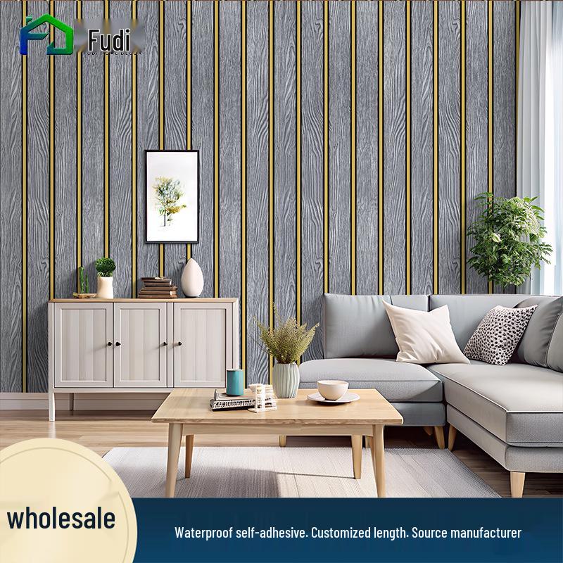 3D ПВХ Обои под Дерево с Решеткой для Спальни, Гостиной или Кабинета