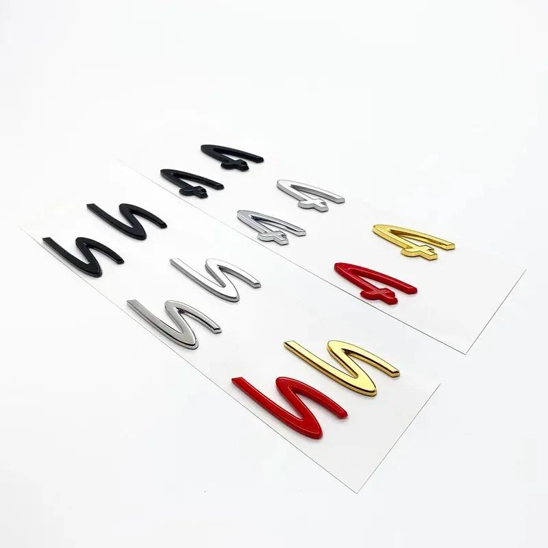 AUQ1 1pcs 4 S ABS New Car logo Fender side sticker Rear Bumper tail door trunk sticker car rear Emblem sticker styling Accessories