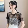 White Black Lace Shawl Lace Blouse Shoulders Scarf Fashion Fake Collar Cape  Spring Autumn