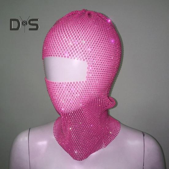 Головной убор с отделкой стразами, ажурный сетчатый дизайн, защита от солнца, открывающая глаза, для выступлений и фестивалей, повязка на голову