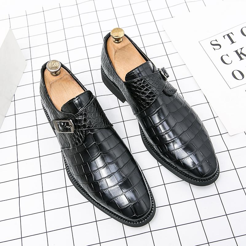 Hot New Monk Shoes Business Leather Laofers Men's Office Shoes Slip-on Shoes Leisure Banquet Shoes Wedding Shoes Plus Size 38-48