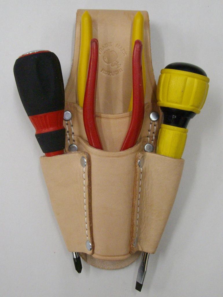 Щипцы для кожи KOZUCHI Nume, держатель для 2 отверток, двойной тисненый держатель, ярусы, в комплекте, прошитый, SP-05