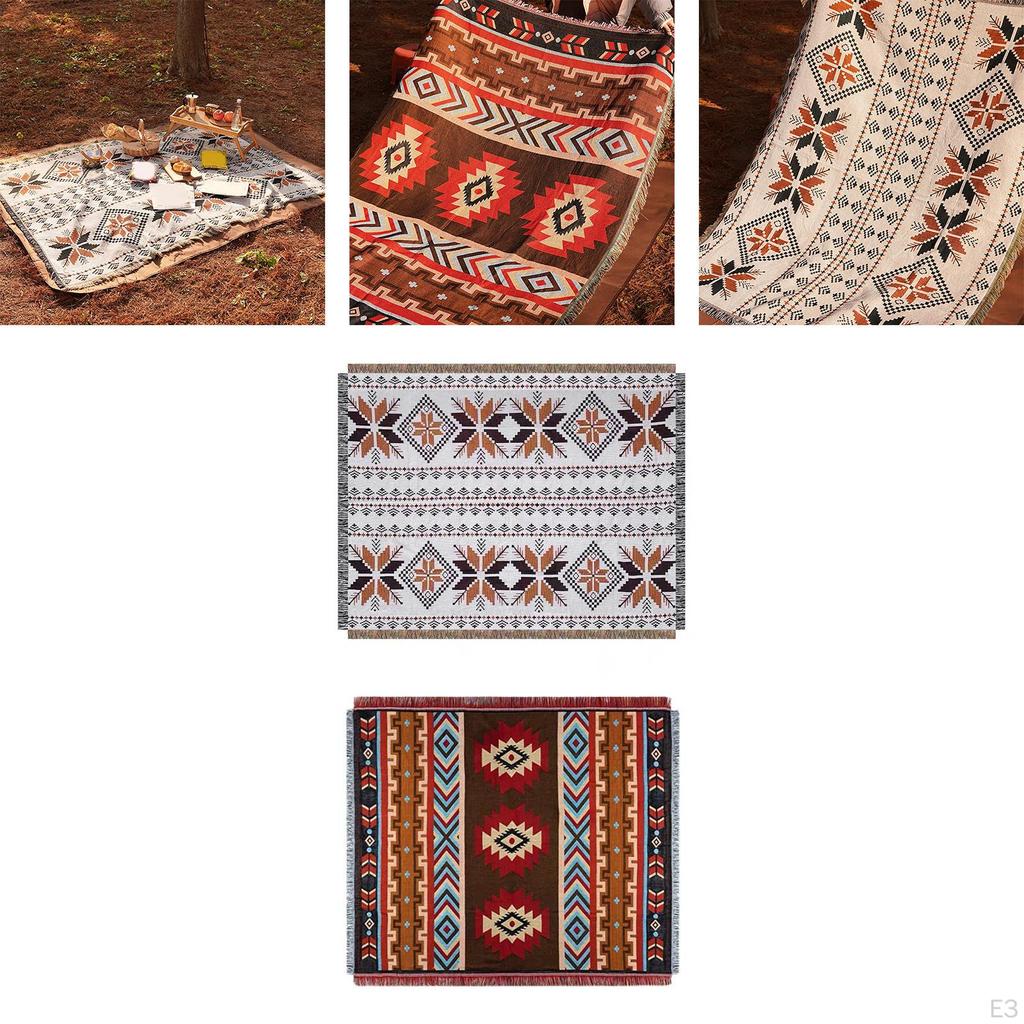 Плед для пикника с кисточками Bohemian для походов домой, гостиной