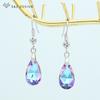 Модные элегантные серьги с каплями воды и красочными кристаллами, висячие серьги для женщин, ювелирные изделия цвета розового золота