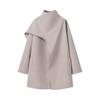European & American Style Women's Long Sleeve Scarf Collar Wool Coat