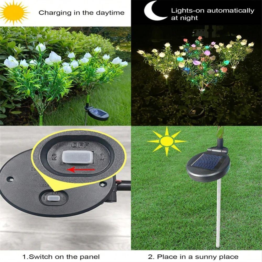 Outdoor Solar Flower Lights Waterproof Backyard Lawn Lamp New 42 LED Solar Garden Lights