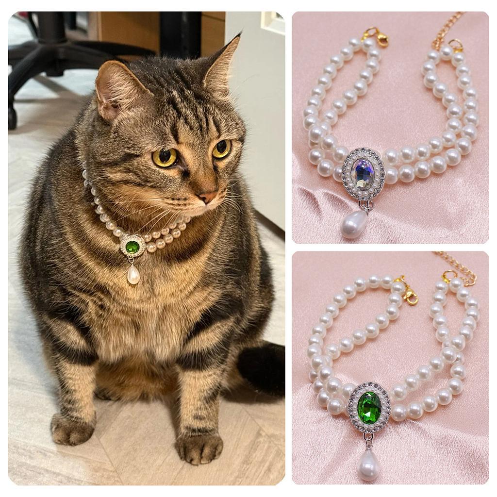 Cute Girl Pearl Collar Collars for Girl S with Small Heart Shape Rhinestone Adjustable Length Collar