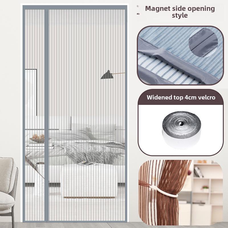 Магнитная москитная штора, открывающаяся вбок — сетка на липучке без сверления для спальни, самозакрывающаяся защита от мух и насекомых.