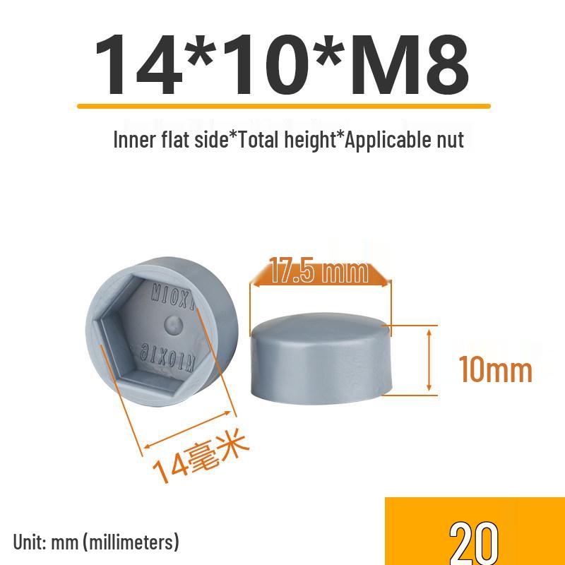 Hex Nut Protective Dust Cap for Flat Head Screws