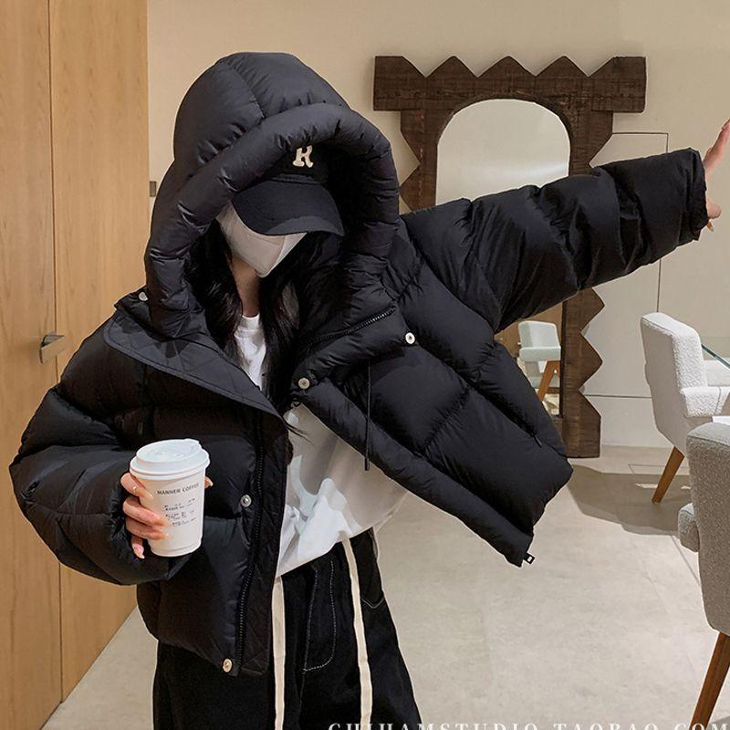 Женская осенняя куртка с капюшоном и воротником-стойкой, зимняя утепленная однотонная повседневная куртка с хлопковой подкладкой, свободное хлопковое пальто, парки, верхняя одежда