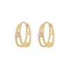 Серьги-кольца Banyan Tree S925 Silver Retro Double Hollow Hoop для женщин - Легкий роскошный дизайн высокого класса