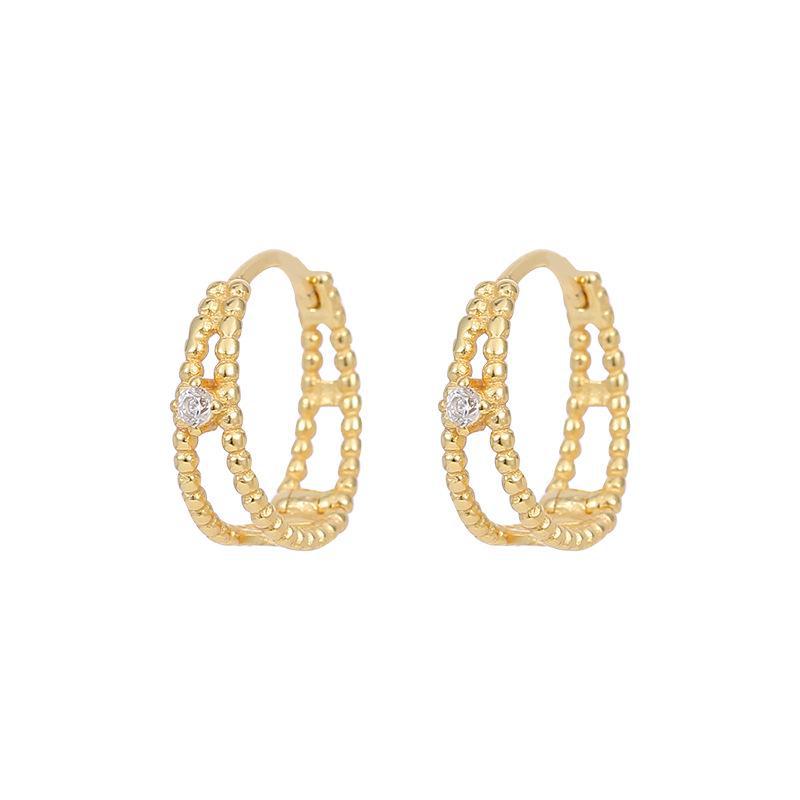 Серьги-кольца Banyan Tree S925 Silver Retro Double Hollow Hoop для женщин - Легкий роскошный дизайн высокого класса
