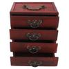 Jewelry Box Chinese Vintage Case 4 Drawer Wood Oriental Compact Ample Capacity Versatile Storage