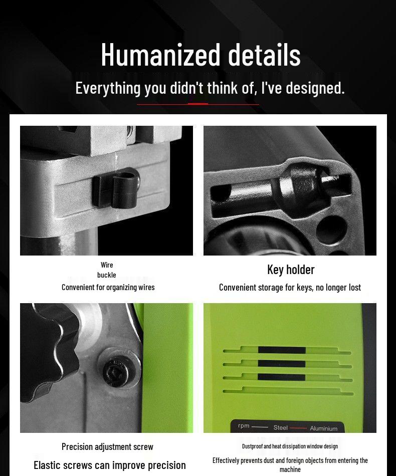 220V Mini Bench Drill with Digital Display - Multipurpose High Precision Tabletop Lathe & Milling Machine for Household and Industrial Use