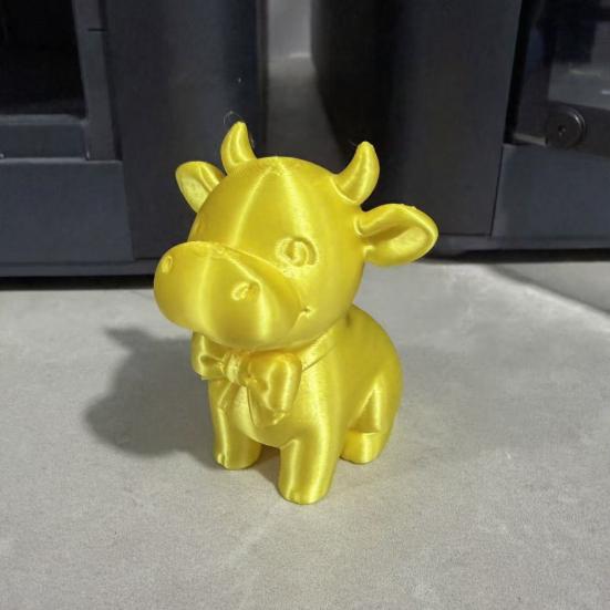 3D-печатная фигурка коровы Yousheng с галстуком-бабочкой, милая статуэтка теленка, минималистичная модель животного, улыбающаяся корова, украшение для дома, офиса, подарок