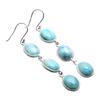 Larimar Gemstone Earrings Solid 925 Sterling Silver Handmade Earrings Jewelry Gift For Women And Girls  E-3012