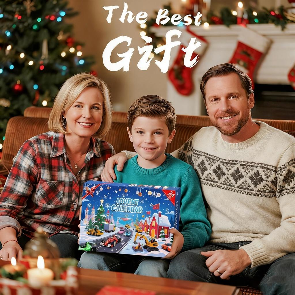 3D Stereo BlindBox Aircraft Box Advent Calendar Christmas Countdown Calendar Alloy Racing Figure Road Sign Traffic Light