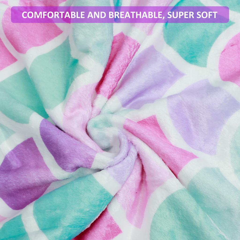 Одеяло для девочек «Хвост русалки» 120 см, мягкое фланелевое одеяло для сна, радужное омбре, спальный мешок, детское одеяло «Русалочка», новое