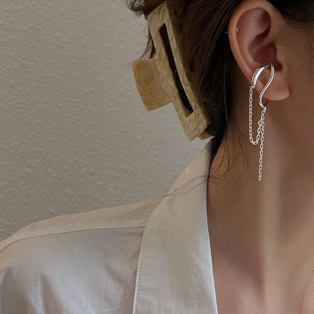 Кисточка нерегулярная форма C панк клипсы на серьги женские клипсы для ушей висячие серьги корейские серьги-манжеты