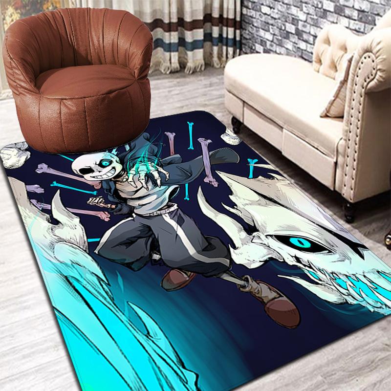 Undertale Sans anime theme print Rug Floor Mat for Living Room or Bedroom Soft and Comfortable Carpet a Gift for Birthday and Holiday.