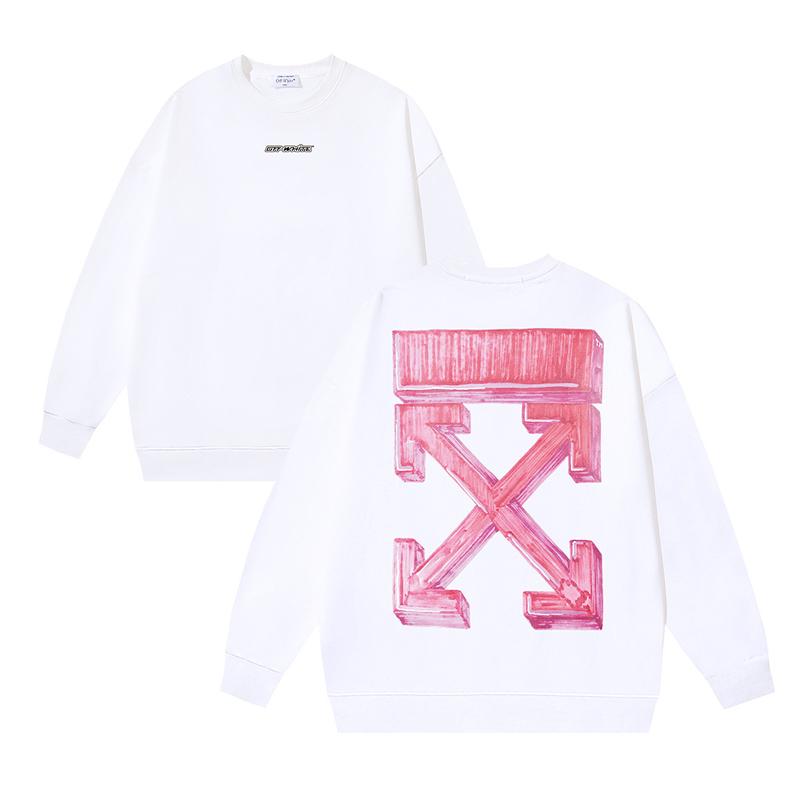 1236 Off-White 2026 Autumn and Winter New OW Three-dimensional Square Arrow Pattern Men's and Women's Round Neck Hoodie