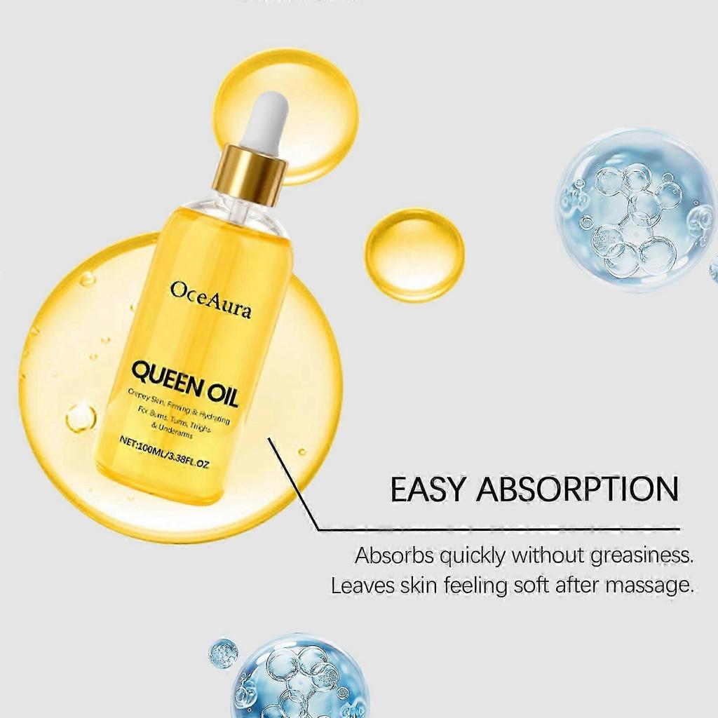 Queen Oil - Face & Body Oil for Crepey Skin, Anti-Aging & Nourishing Dry Oil, for Women, 100ML
