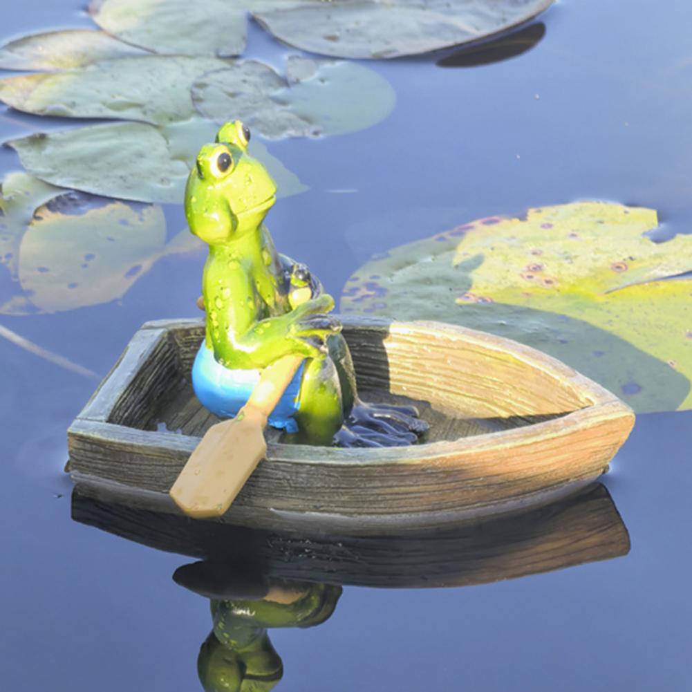 Resin Frog Decoration Bright Frog Ornament Frog Pond Statue Garden Decor Miniature Sculpture Outdoor Landscape Figurine Water