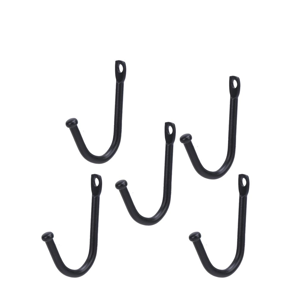20 шт. настенных крючков, черный маленький крючок с одним отверстием для подвешивания ожерелий, пальто, ремней, сумок, ключей, чашек 