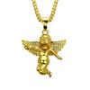 New Necklace Diamond Angel Necklace European and American Hiphop Street Dance Hip-Hop Angel Pendant Necklace Clavicle Chain