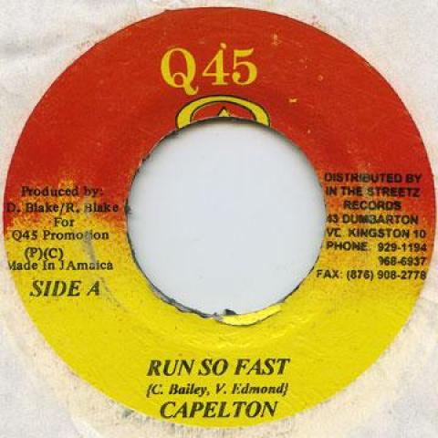 7-дюймовая пластинка CAPLETON - Run So Fast Q45 2001 Ямайка Регги, Ска и Даб