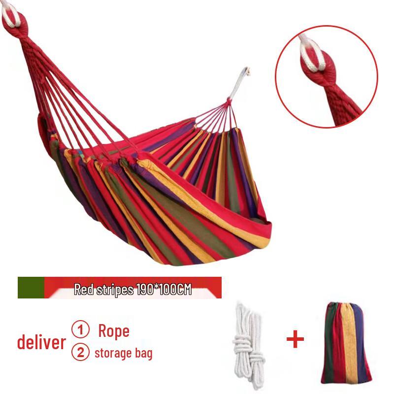 OLOEY Outdoor Canvas Hammock with Spreader Bar
