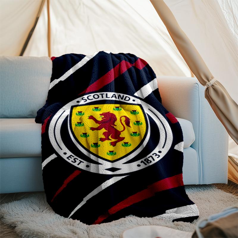 Scotland Crest Print Flannel Blanket, Soft Warm Lightweight Throw Blanket for living Room,Sofa Bed Camping office