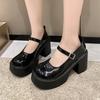 Fashion and Casual Mary Jane 2024 New Little Fragrance Cute Round Toe Thick Sole Anti Slip High Heels Versatile Women's Shoes