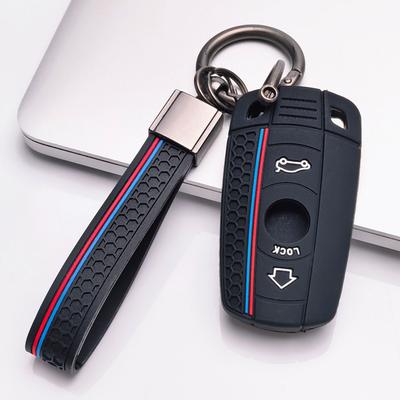 Силиконовый чехол для брелока автомобильного ключа с соответствующим брелоком, разработанный для BMW 1 3 5 Серии X1 X3 X5 E90 E60 E87 E91 E92 E84 E70 Этот защитный чехол для ключа оснащен