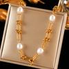 EILIECK 316L Stainless Steel Metal Colored Zircon Chain Necklace Bracelet Set For Women Fashion Statement Waterproof Jewelry