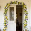 Hanging Flower Wreath Eucalyptus Leaf Garland UV Resistant Pansy Eucalyptus Vines  Garden Decor
