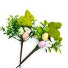 1PC Easter Colorful Table Arrangement DIY Bunny & Eggs Creative Moss Bunny Floral Stems Artificial Flower Bouquet