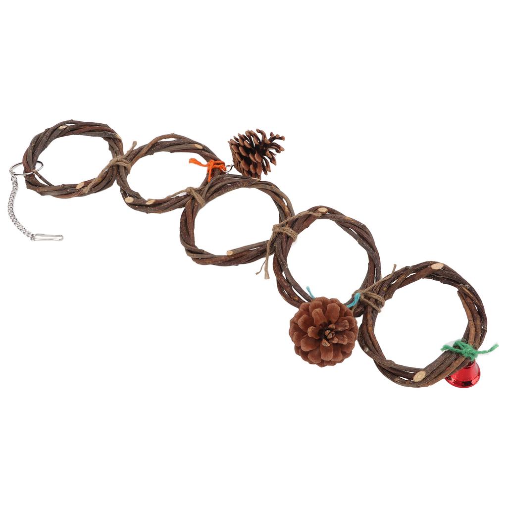 Игрушка-кольцо для попугая Безопасная Ручной вязки Подвесная Игрушка-кольцо-качели для птиц попугаев 5 колец