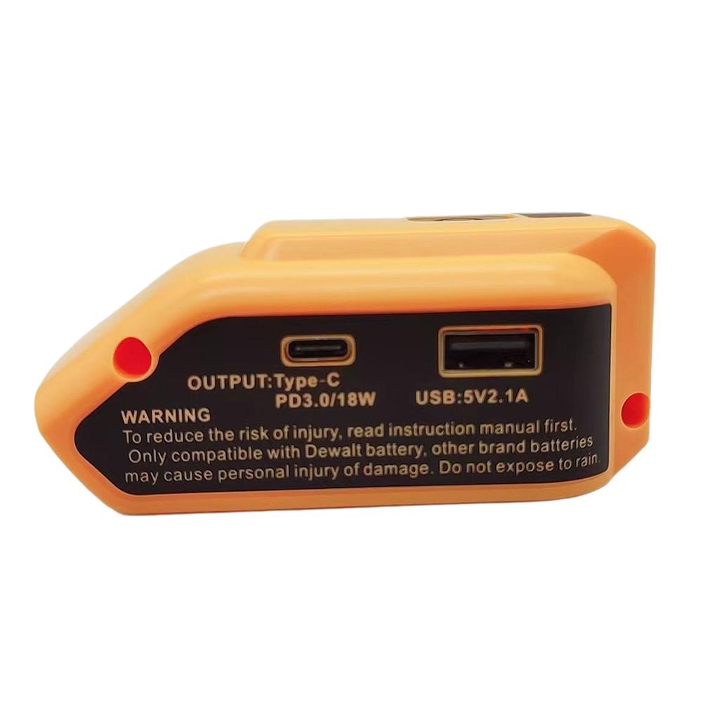Адаптер аккумулятора DCB090 для зарядного устройства DEWALT 14,4 В/20 В MAX USB + Type C