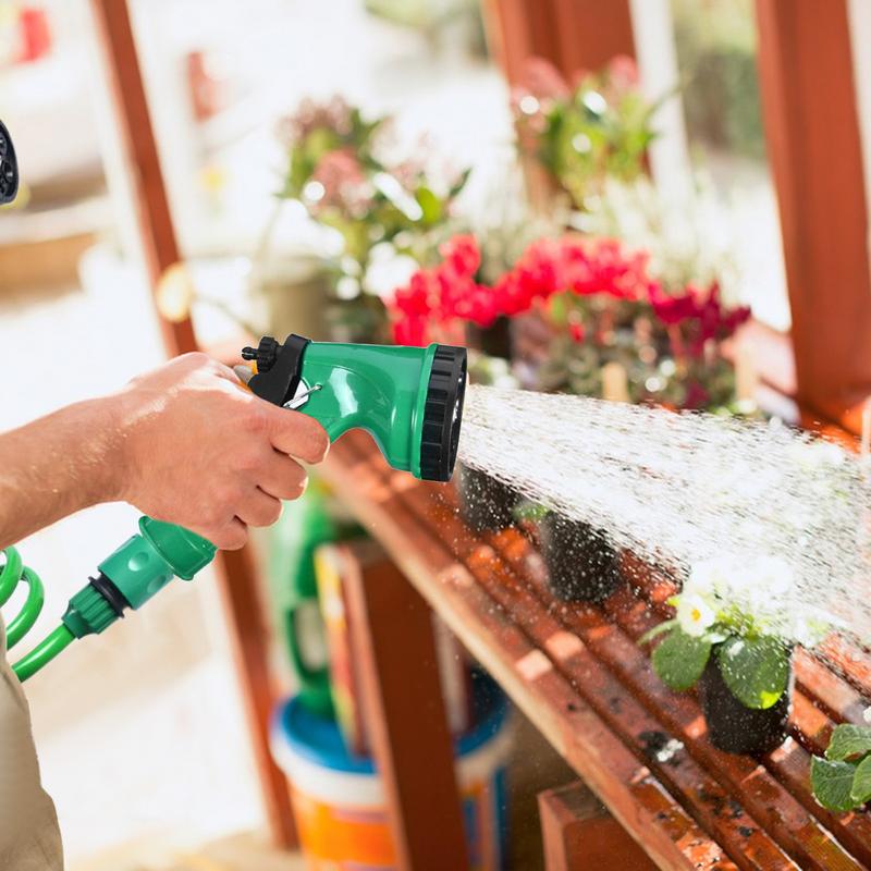 Садовый шланг 10/15 м в бухте, 5 режимов полива, Расширяемый шланг для воды с распылительной насадкой, Система полива, Легкий, Эргономичный распылитель