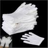 5-12 Pairs White Inspection Cotton Work High Stretch Gloves Coin Jewelry Lightweight L Size