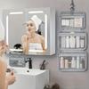 Портативная дорожная косметичка с сетчатой подвеской, четырехскладной органайзер для туалетных принадлежностей с множеством отделений и прочной застежкой-молнией для хранения в ванной
